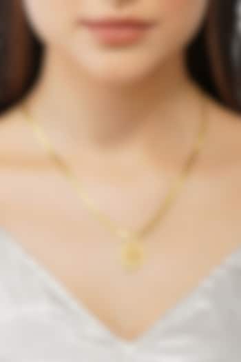 Gold Plated Sunflower Coin Pendant Necklace by Zariin at Pernia's Pop Up Shop