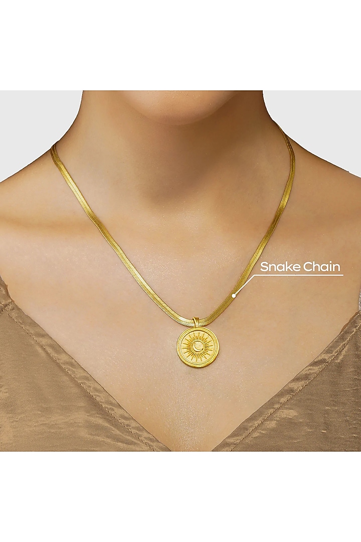 Gold Plated Sun Moon Coin Pendant Necklace by Zariin at Pernia's Pop Up  Shop