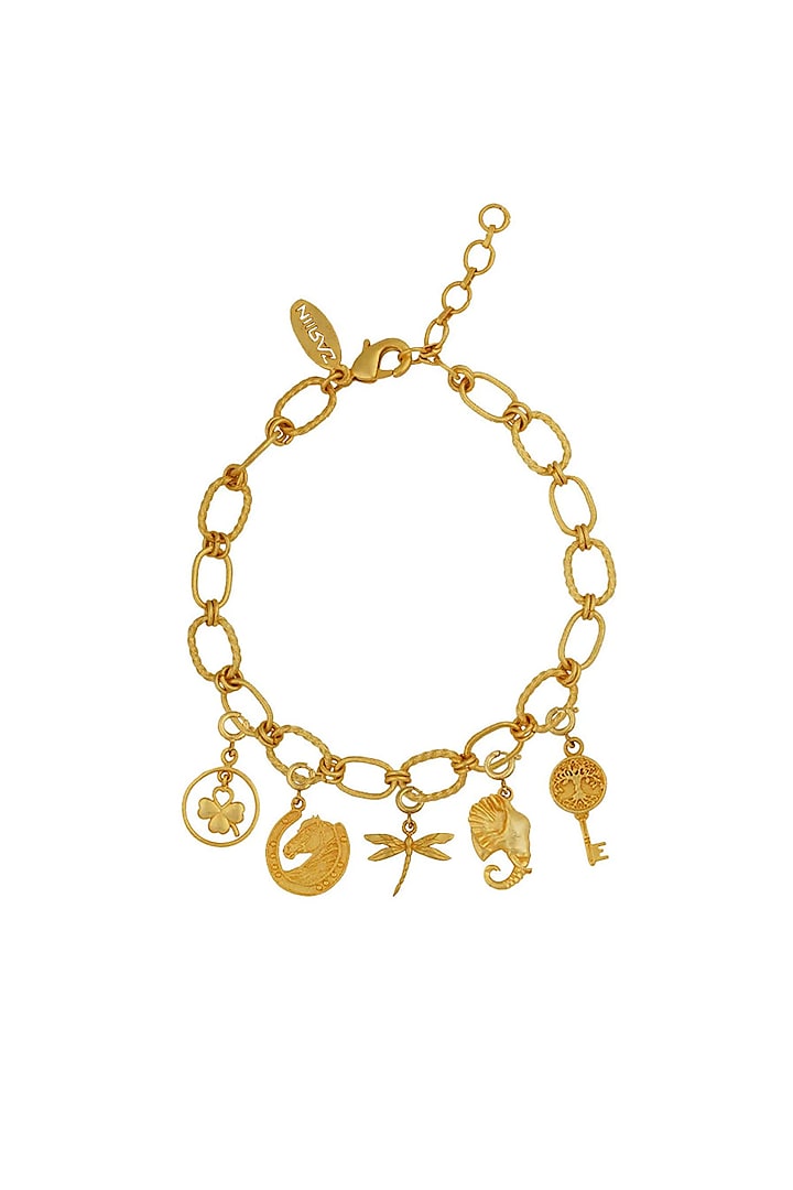 Gold Plated Charm Bracelet by Zariin