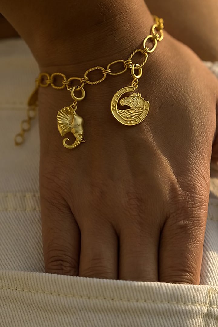 Gold Plated Charm Bracelet by Zariin