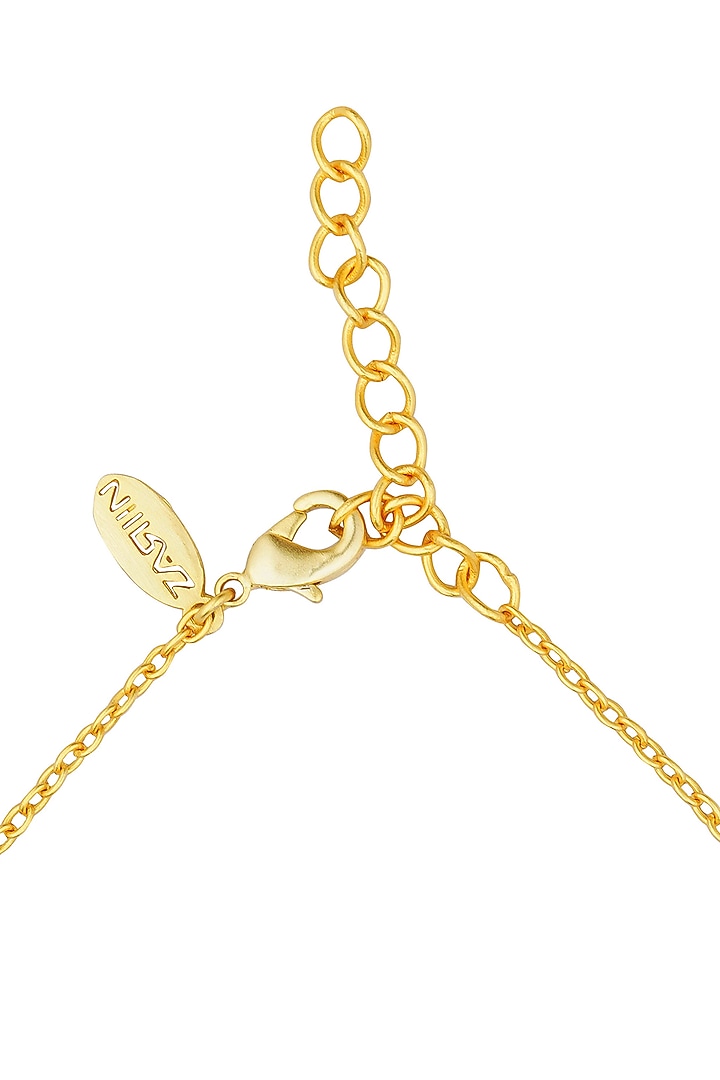Gold Plated Mirror Polki Motifs & Freshwater Pearl Choker Necklace by Zariin at Pernia's Pop Up Shop