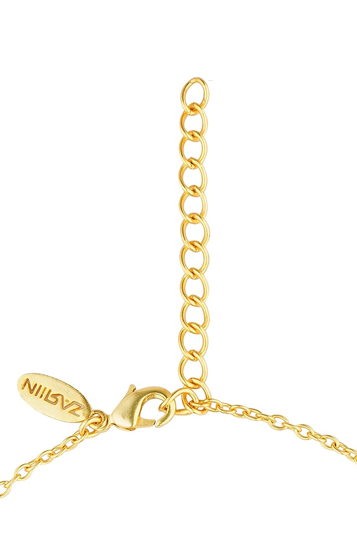 Gold Plated Mirror Polki & Pearl Beaded Choker Necklace by Zariin at Pernia's Pop Up Shop