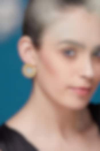 Gold Plated Evil Eye Stud Earrings by Zariin at Pernia's Pop Up Shop