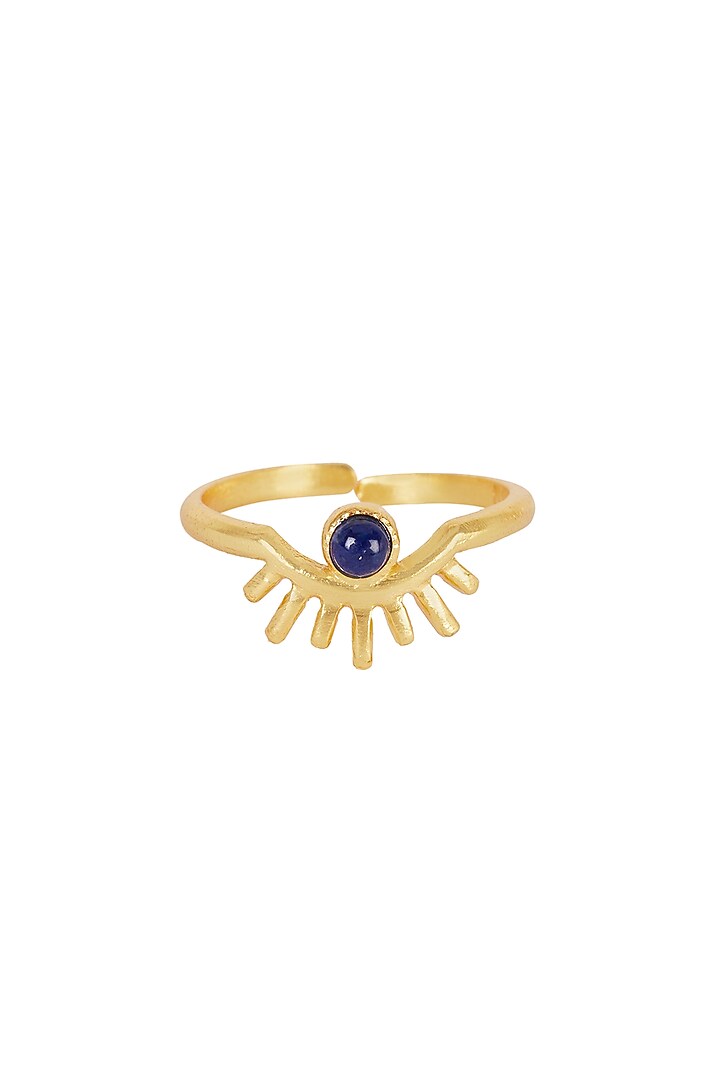 Gold Plated Blue Lapis Ring by Zariin at Pernia's Pop Up Shop
