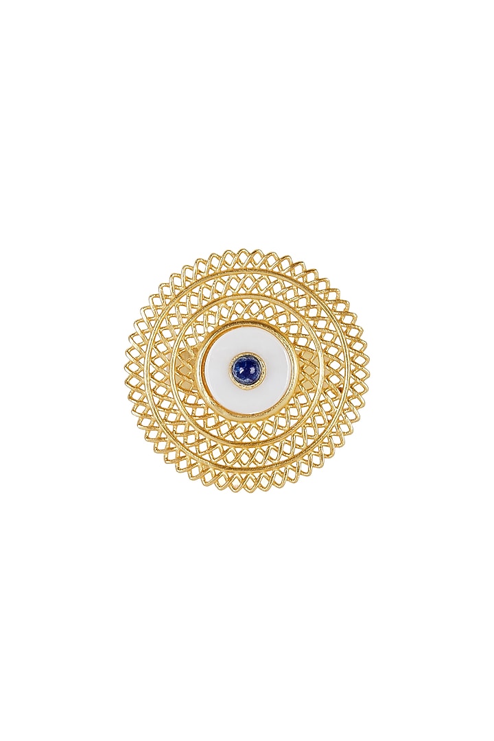 Gold Plated Mother Of Pearl Ring by Zariin at Pernia's Pop Up Shop