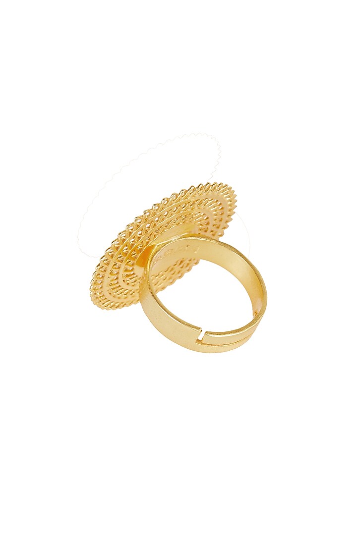 Gold Plated Mother Of Pearl Ring by Zariin at Pernia's Pop Up Shop