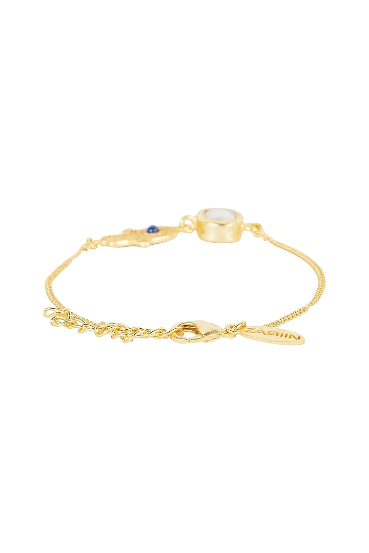 Gold Plated Hand Of Hamsa Bracelet by Zariin at Pernia's Pop Up Shop