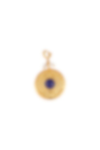 Gold Finish Blue Lapis Pearl Charm by Zariin