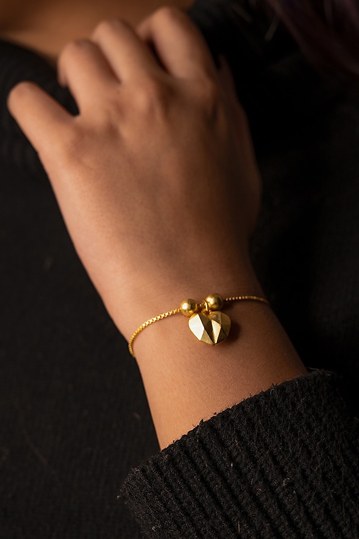 Gold Plated Heart Bracelet by Zariin