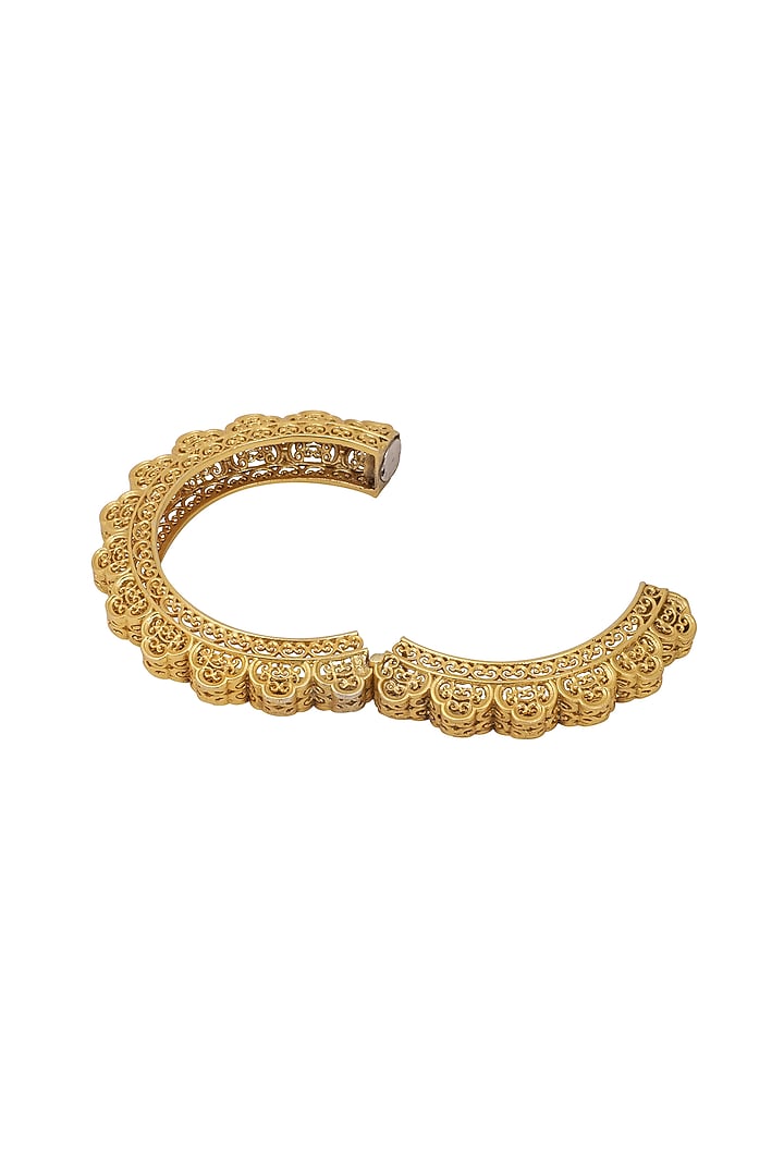 Gold Plated Freshwater Pearl Kada Bangle by Zariin at Pernia's Pop Up Shop