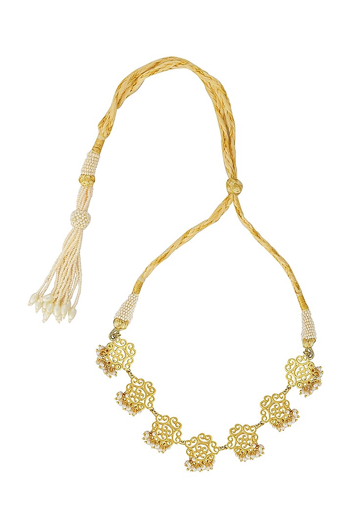 Gold Plated Handcrafted Pearl Bead Necklace by Zariin at Pernia's Pop Up Shop