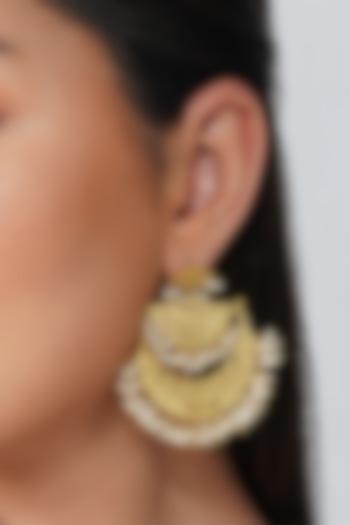 Gold Plated Pearls Drop Earrings by Zariin at Pernia's Pop Up Shop