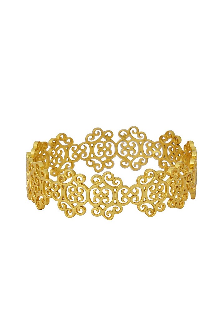 Gold Plated Handcrafted Bangle by Zariin at Pernia's Pop Up Shop