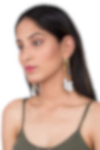 Gold Plated Pearl & Emeralds Earrings by Zariin at Pernia's Pop Up Shop