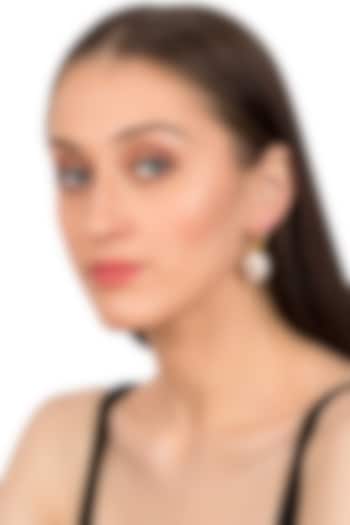 Gold Plated Hoop Earrings With Pearl by Zariin at Pernia's Pop Up Shop