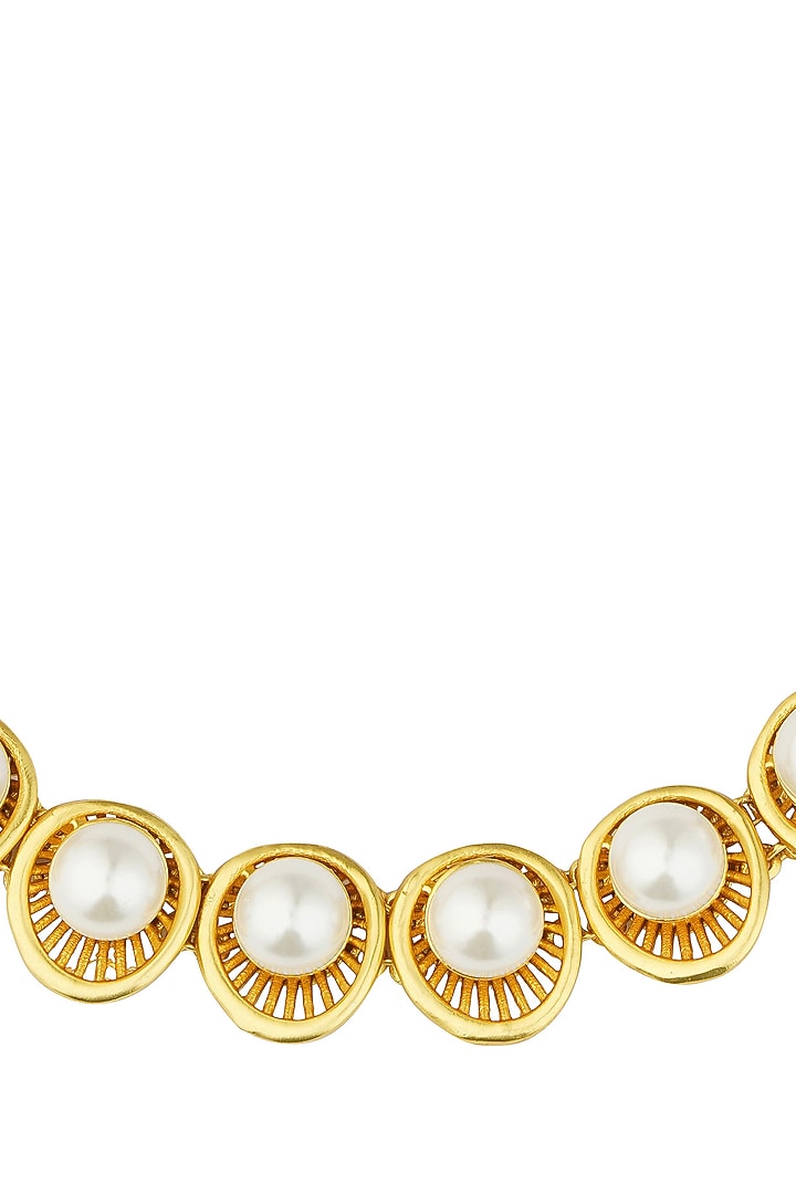 Gold Plated Shell Pearl Necklace by Zariin at Pernia's Pop Up Shop