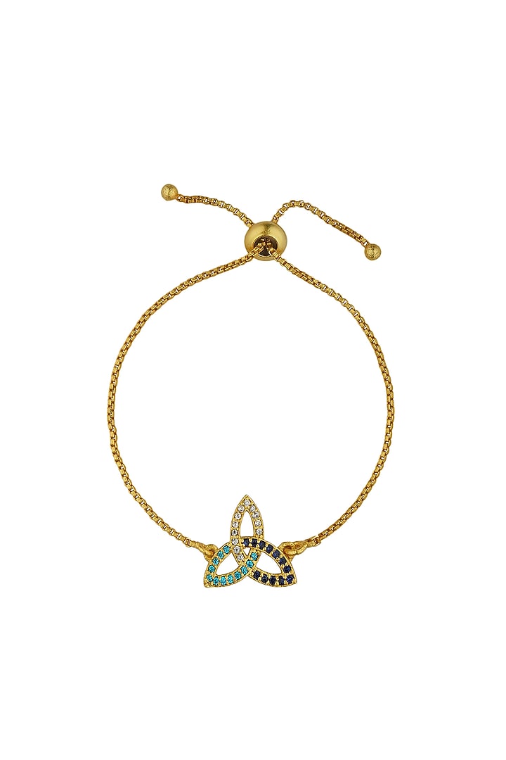 Gold Plated Cubic Zircon Trinity Knot Bracelet by Zariin at Pernia's Pop Up Shop