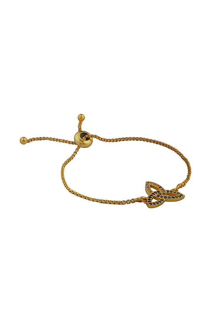 Gold Plated Cubic Zircon Trinity Knot Bracelet by Zariin at Pernia's Pop Up Shop