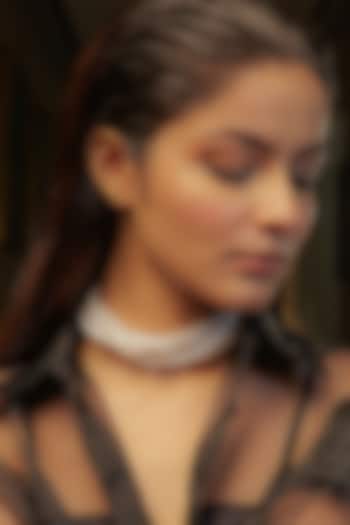 Gold Finish Pearl Choker Necklace by Zariin at Pernia's Pop Up Shop