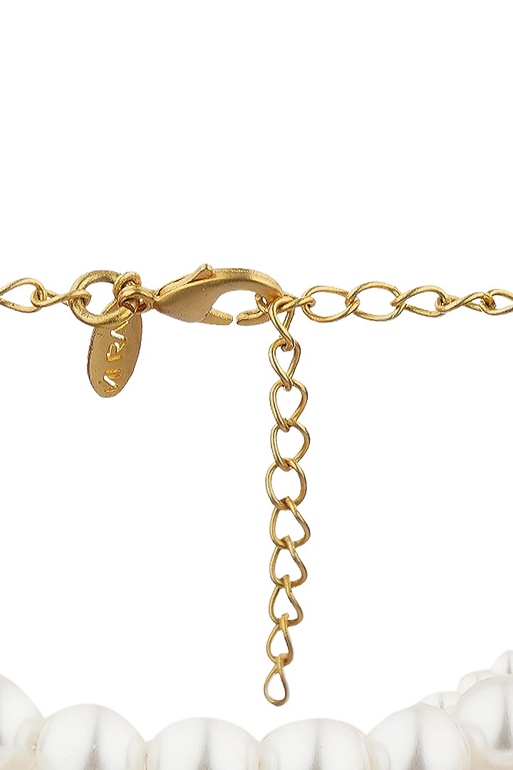 Gold Finish Pearl Choker Necklace by Zariin at Pernia's Pop Up Shop