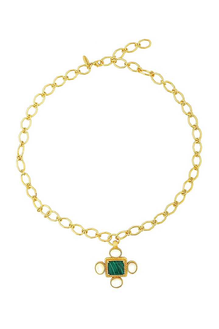 Gold Plated Pearl Pendant Necklace by Zariin at Pernia's Pop Up Shop