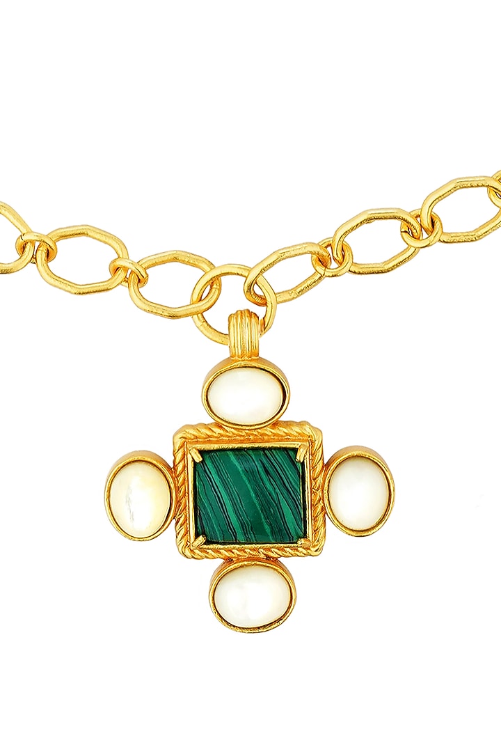 Gold Plated Pearl Pendant Necklace by Zariin at Pernia's Pop Up Shop