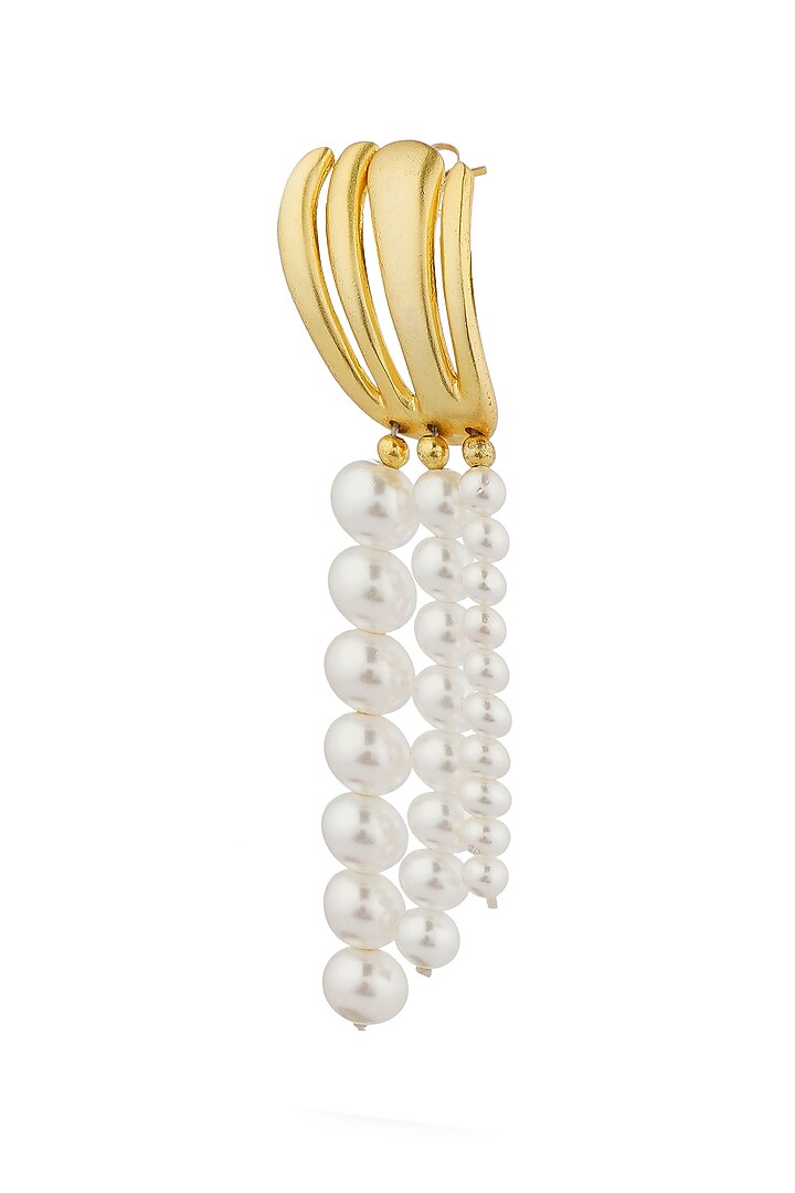 Gold Plated Pearl Strand Earrings by Zariin at Pernia's Pop Up Shop