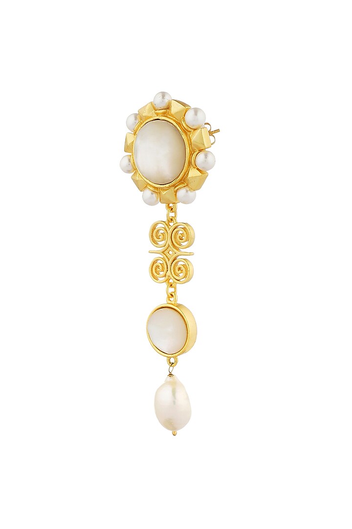 Gold Plated Pearl Earrings by Zariin at Pernia's Pop Up Shop