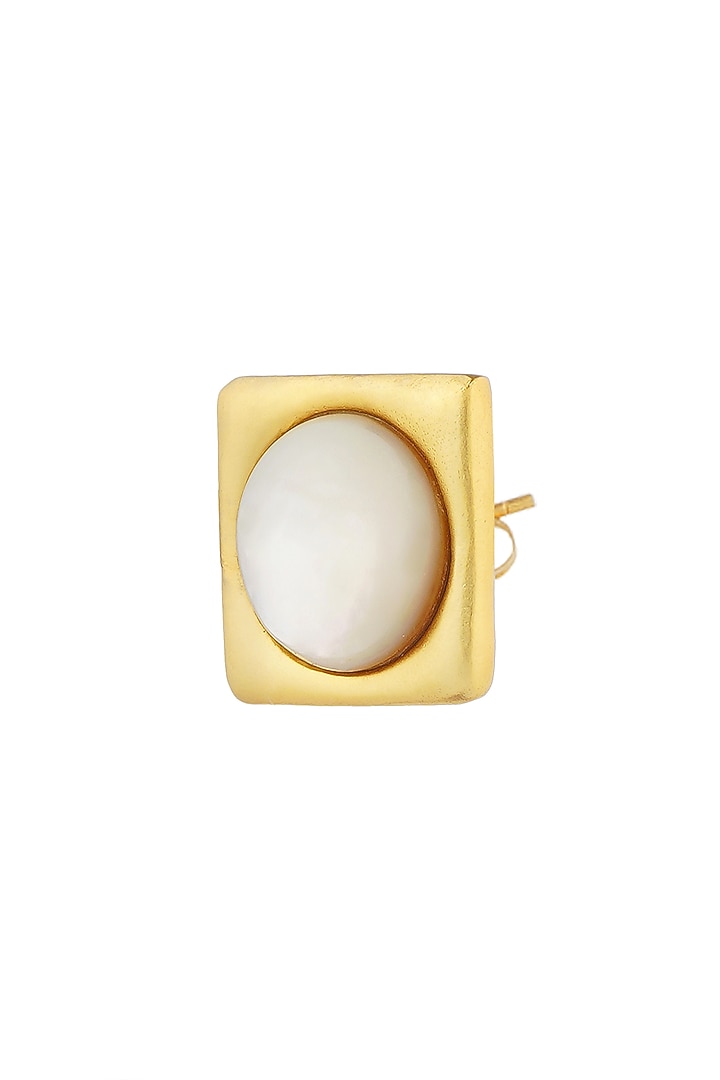 Gold Plated Pearl Stud Earrings by Zariin at Pernia's Pop Up Shop