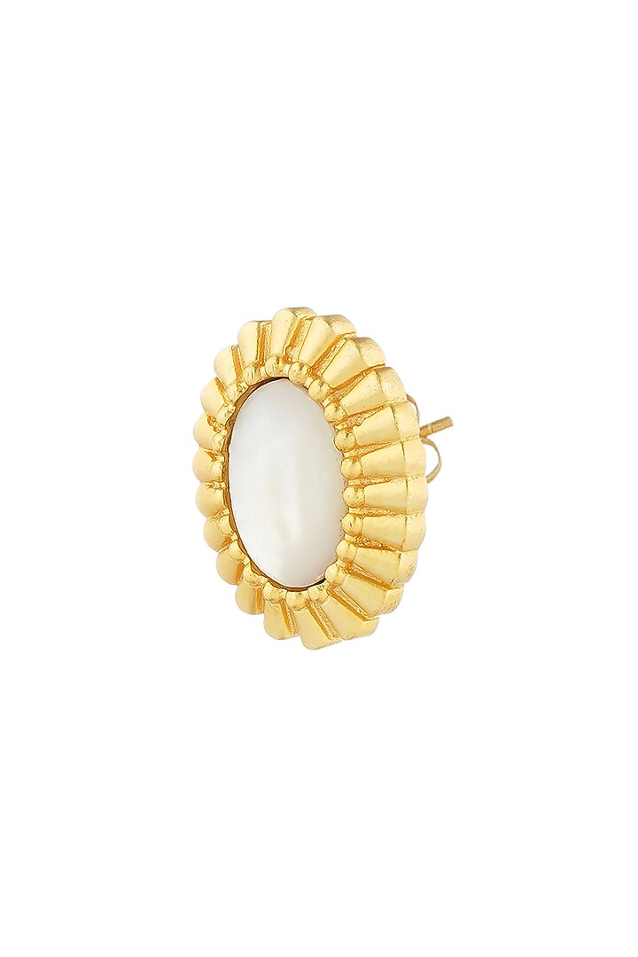 Gold Plated Pearl Stud Earrings by Zariin at Pernia's Pop Up Shop