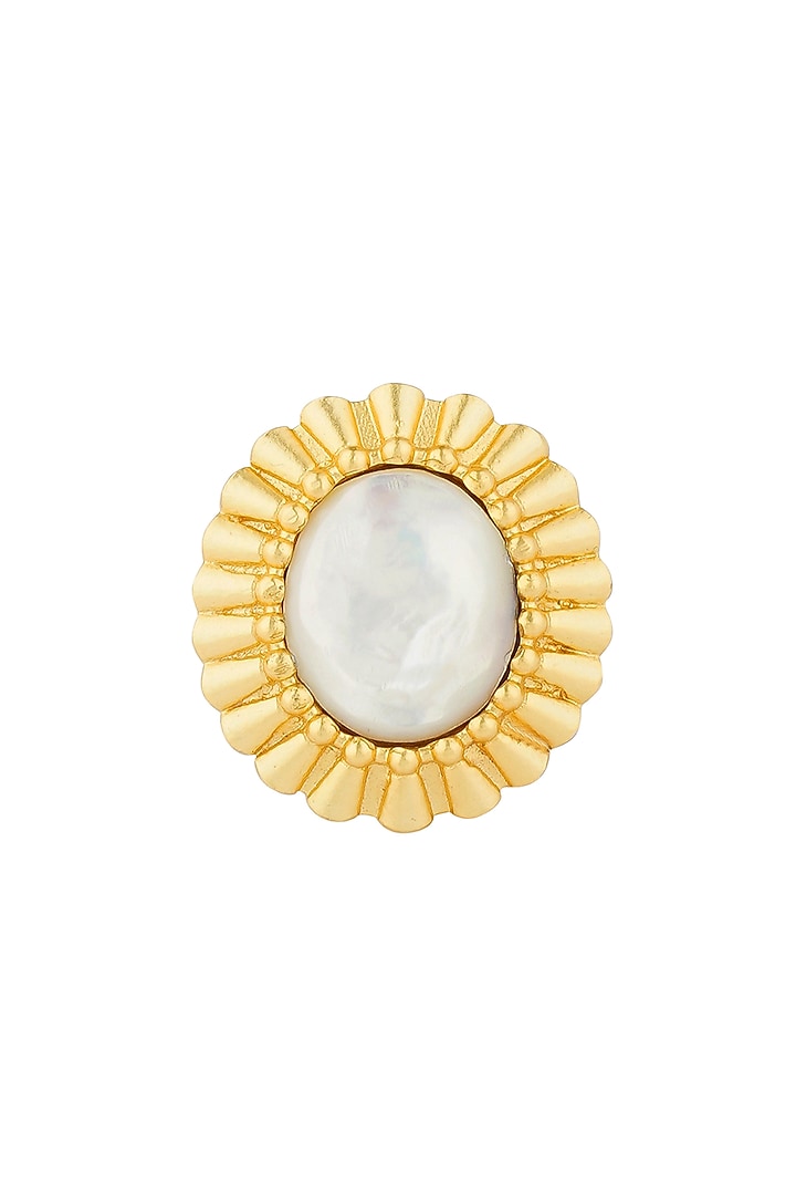 Gold Plated Gemstone Adjustable Ring by Zariin at Pernia's Pop Up Shop