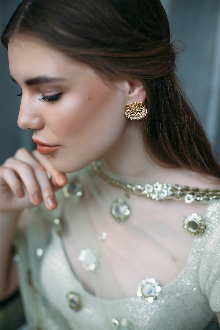 Gold Plated Pearl Necklace Set In Gift Box by Zariin at Pernia's Pop Up Shop