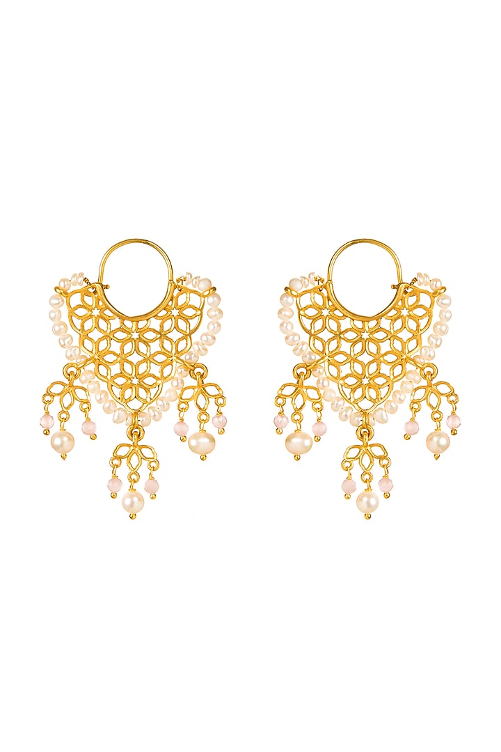 Gold Plated Pearl Long Necklace Set In Gift Box by Zariin at Pernia's Pop Up Shop