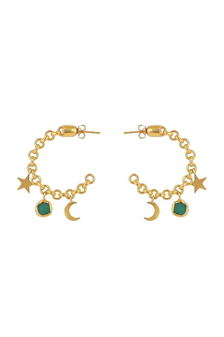 Gold Plated Moon Motifs Necklace Set In Gift Box by Zariin at Pernia's Pop Up Shop