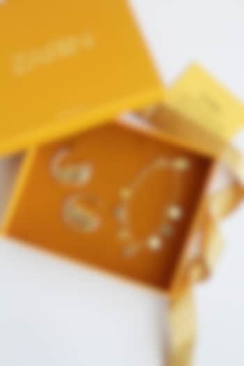 Gold Plated Gemstone Bracelet & Earrings In Gift Box by Zariin at Pernia's Pop Up Shop