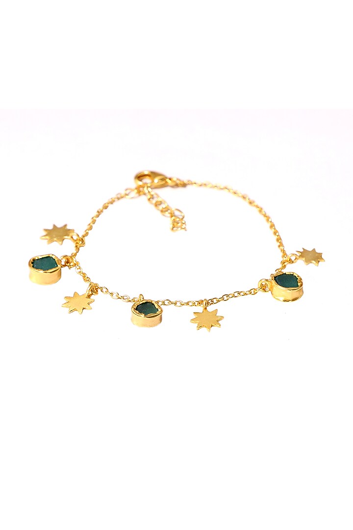 Gold Plated Gemstone Bracelet & Earrings In Gift Box by Zariin at Pernia's Pop Up Shop