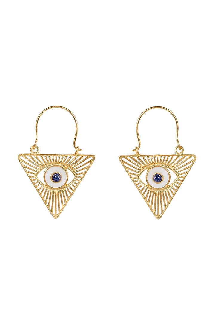 Gold Plated Evil Eye Pendant Necklace Set In Gift Box by Zariin at Pernia's Pop Up Shop