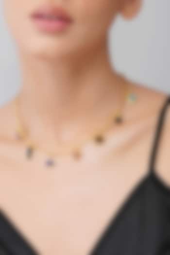 Gold Plated Multi Stone Necklace by Zariin at Pernia's Pop Up Shop