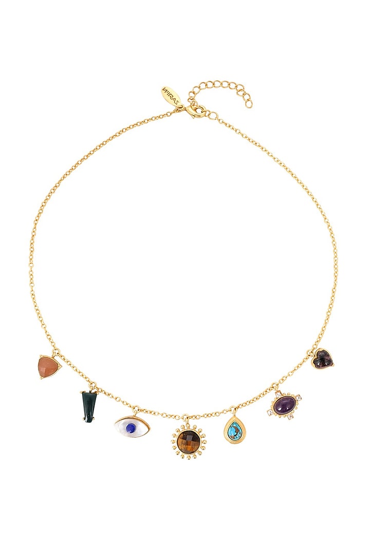 Gold Plated Multi Stone Necklace by Zariin at Pernia's Pop Up Shop