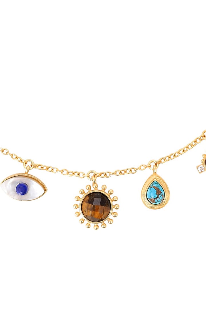 Gold Plated Multi Stone Necklace by Zariin at Pernia's Pop Up Shop