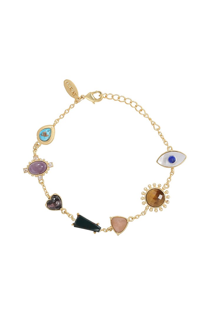 Gold Plated Multi Stone Bracelet by Zariin at Pernia's Pop Up Shop