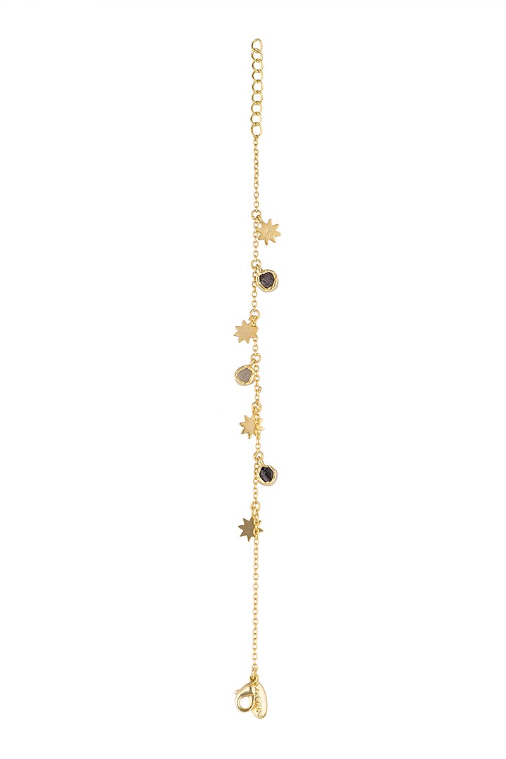 Gold Plated Smoky Topaz & Citrine Stone Bracelet by Zariin at Pernia's Pop Up Shop