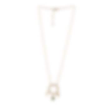 Gold Plated Green Pendant Necklace by Zariin