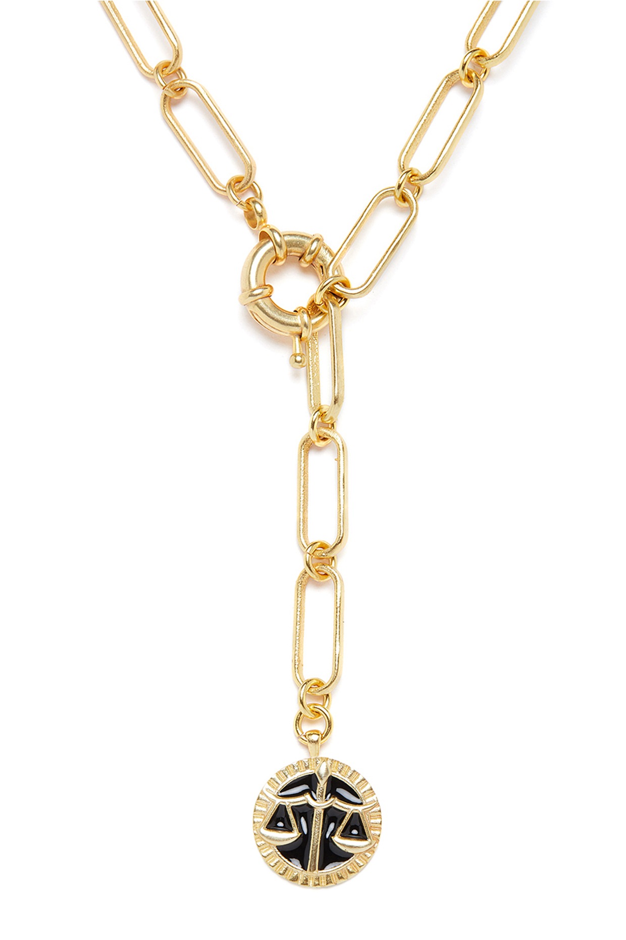 Gold Plated Libra Scale Necklace Design 