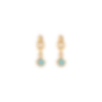 Gold Plated Turquoise Drop Earrings by Zariin at Pernia's Pop Up Shop