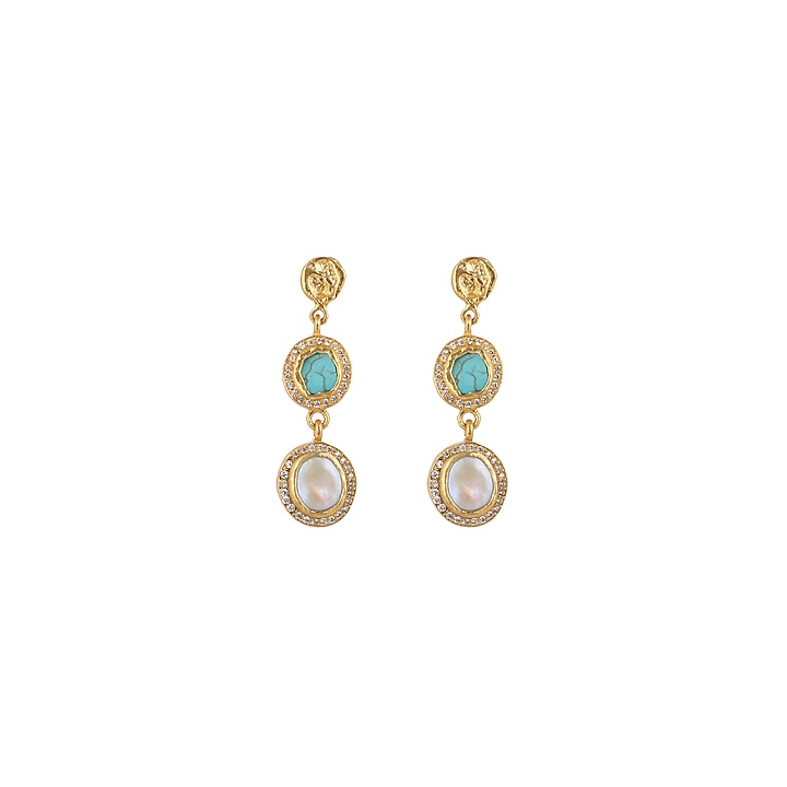 Gold Plated Baroque Pearl Earrings by Zariin at Pernia's Pop Up Shop