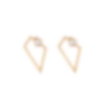 Gold Plated Baroque Pearl & Smoky Topaz Earrings by Zariin at Pernia's Pop Up Shop