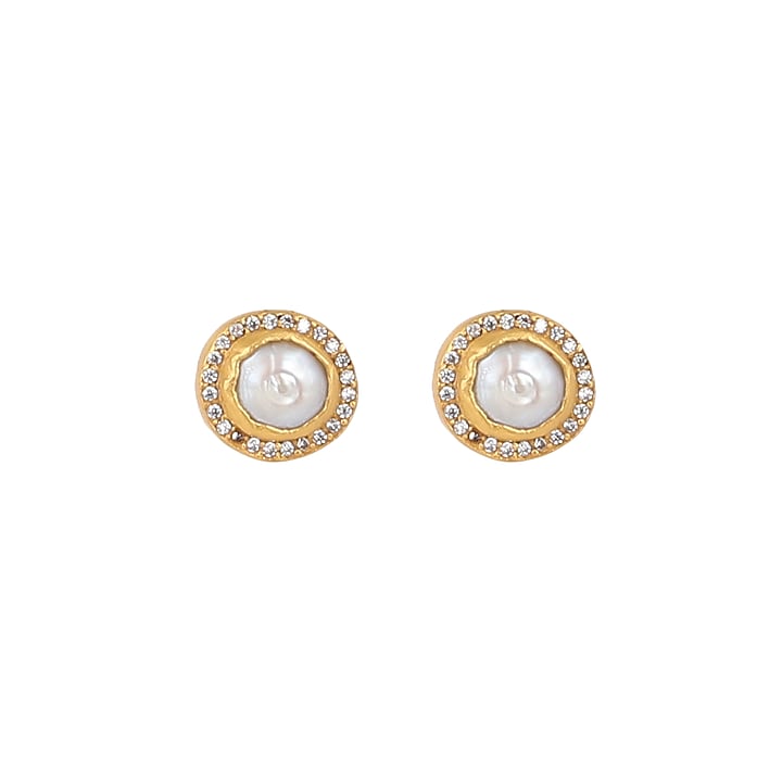 Gold Plated Stud Earrings by Zariin at Pernia's Pop Up Shop