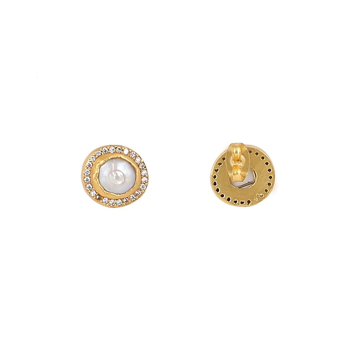 Gold Plated Stud Earrings by Zariin at Pernia's Pop Up Shop