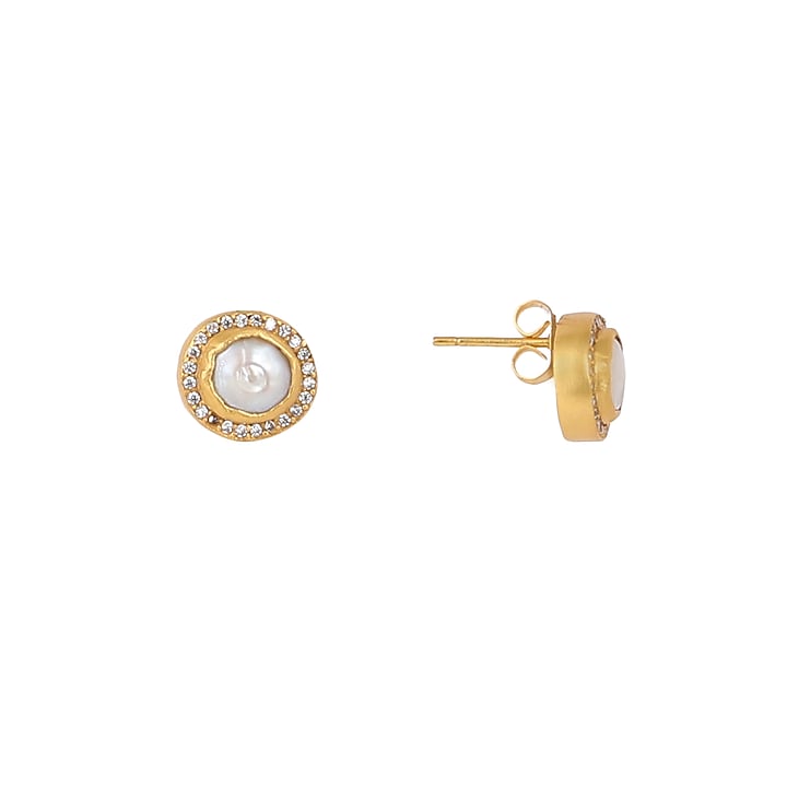 Gold Plated Stud Earrings by Zariin at Pernia's Pop Up Shop